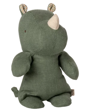Doudou rhinocéros vert sauge