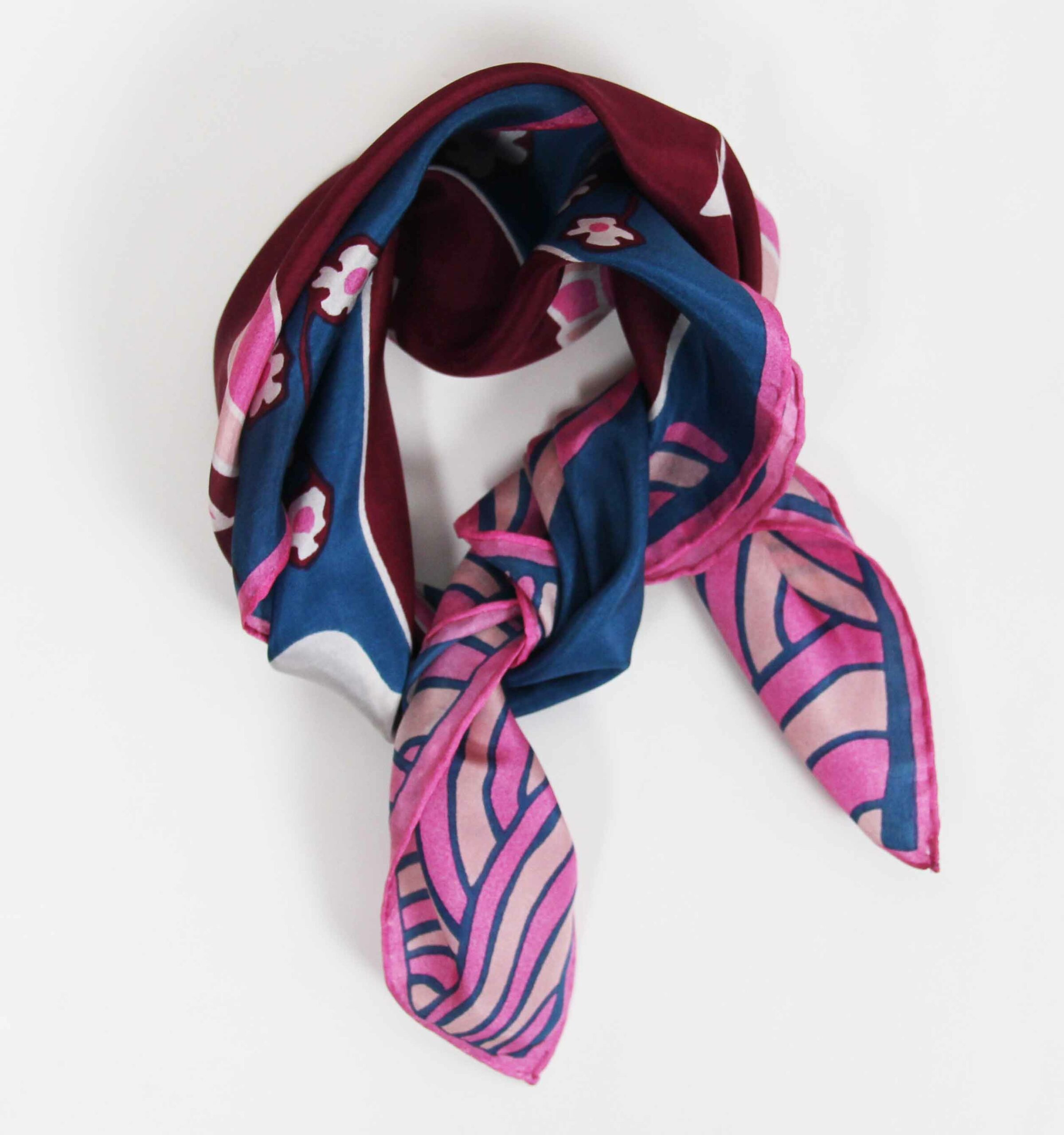 Mini foulard en soie Agami bleu – Image 2