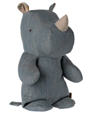 Doudou rhinocéros bleu sable
