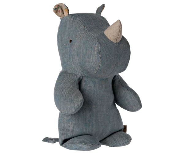 Doudou rhinocéros bleu sable