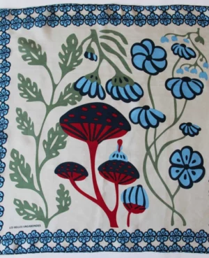 Mini foulard en soie Alice bleu