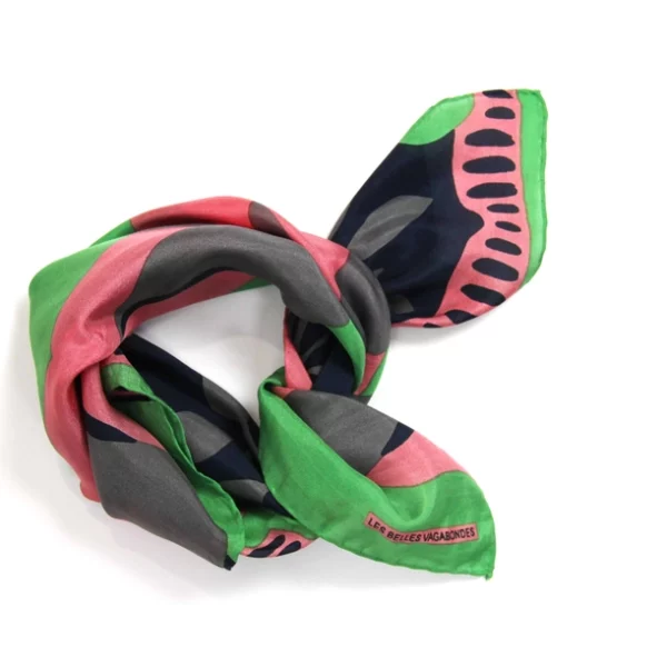 Mini foulard en soie Aralia vert – Image 2