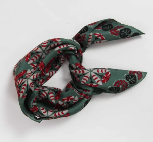 Mini foulard en soie Idole kaki – Image 2