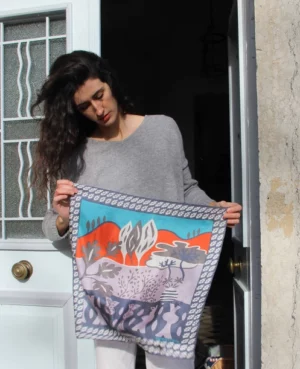 Mini foulard en soie Toscane orange