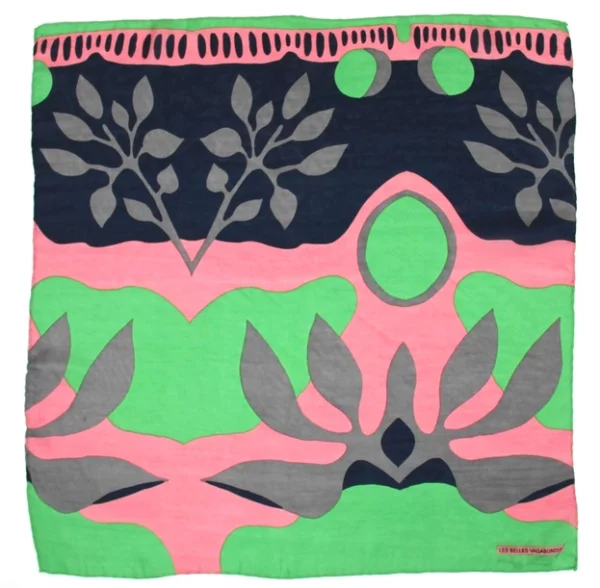 Mini foulard en soie Aralia vert