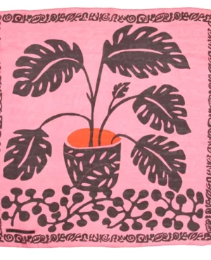 Mini foulard en soie Arum marron