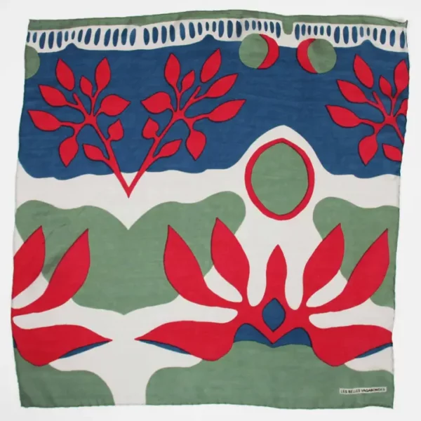 Mini foulard en soie Aralia marine