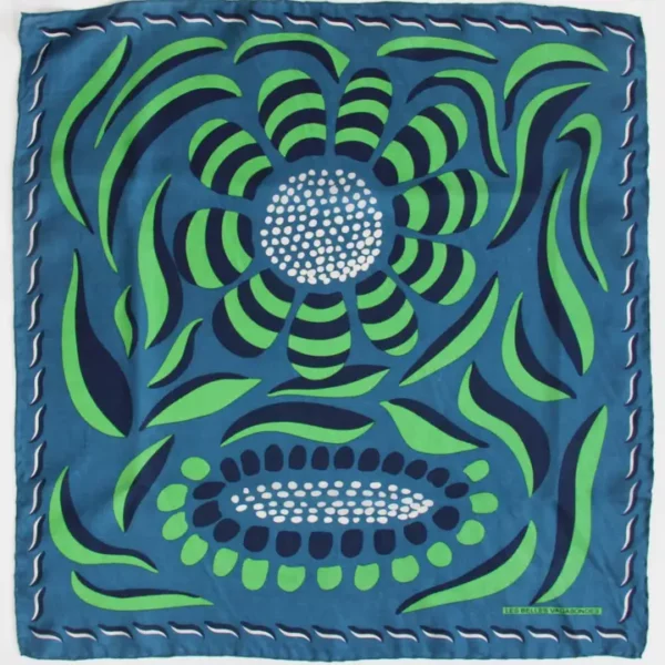 Mini foulard en soie Forget me not Vert