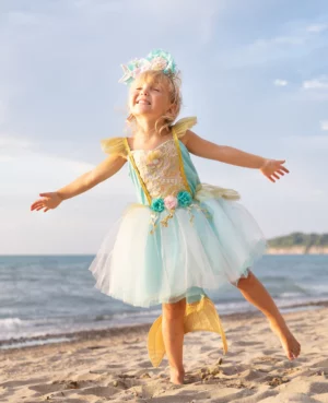 Robe de sirène dorée 5-6 ans