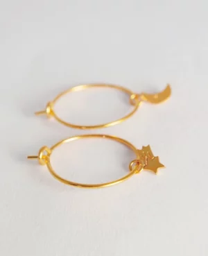 Mini créoles Lune et Etoile filante Adorabili