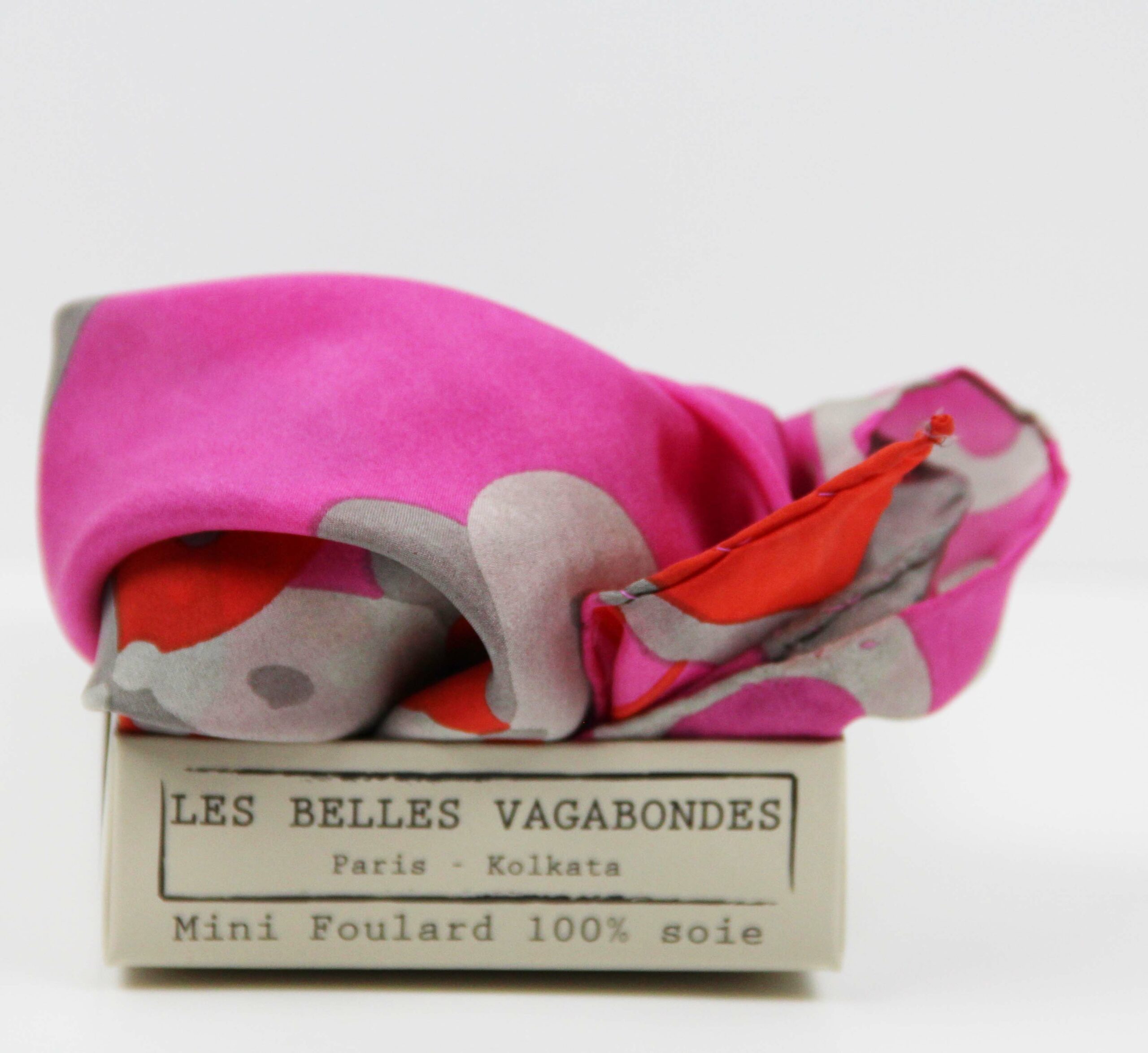 Mini foulard en soie Sakura fuschia – Image 2