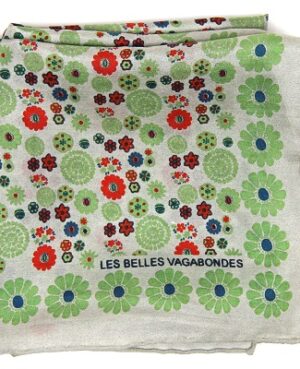 Mini foulard en soie Hanami vert