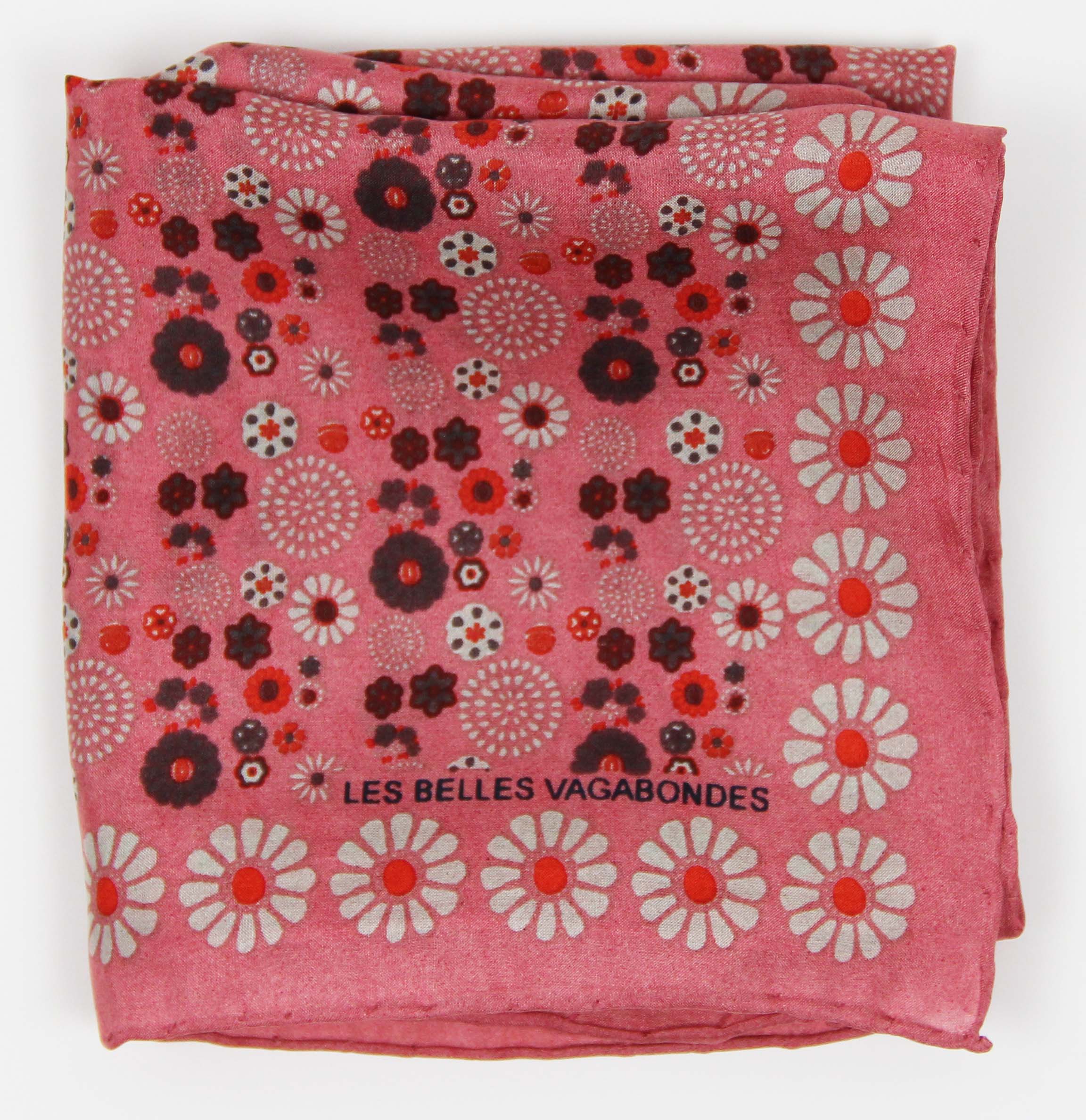 Mini foulard en soie Hanami rose