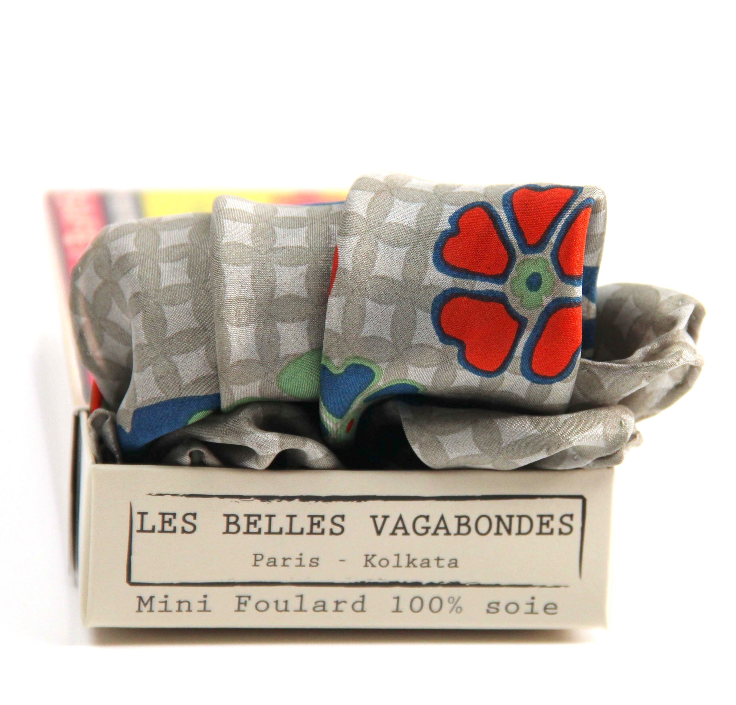 Mini foulard en soie Shippo beige – Image 2