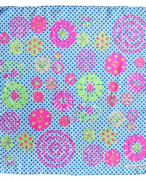 Mini foulard en soie Shippo marine
