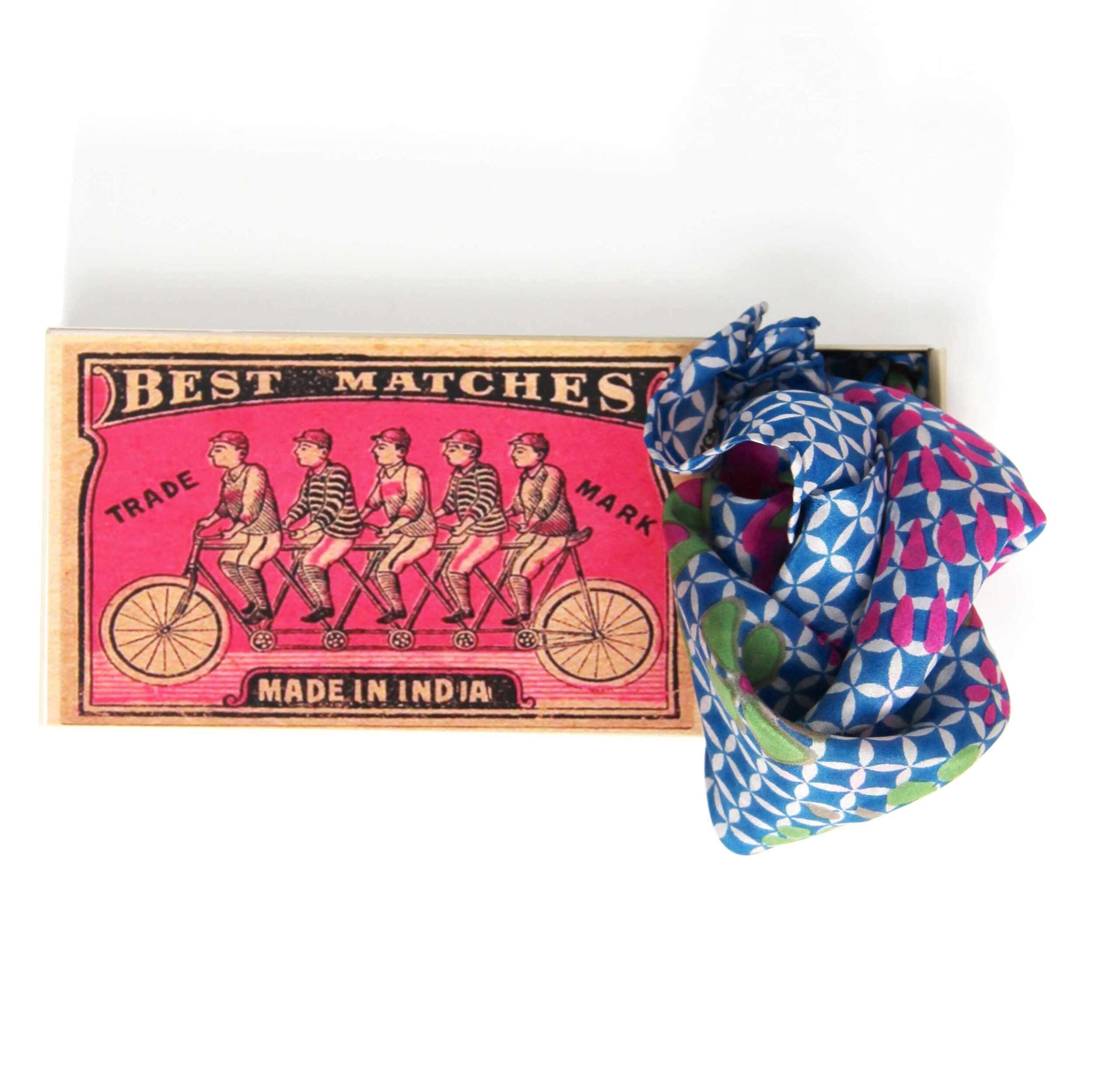 Mini foulard en soie Shippo marine – Image 2