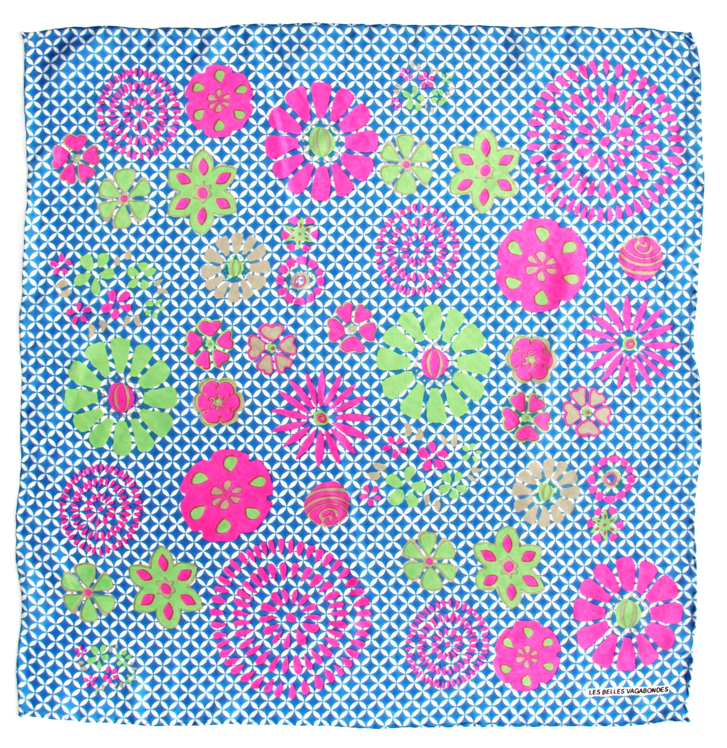 Mini foulard en soie Shippo marine