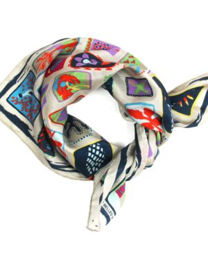 Mini foulard en soie Postcard marine