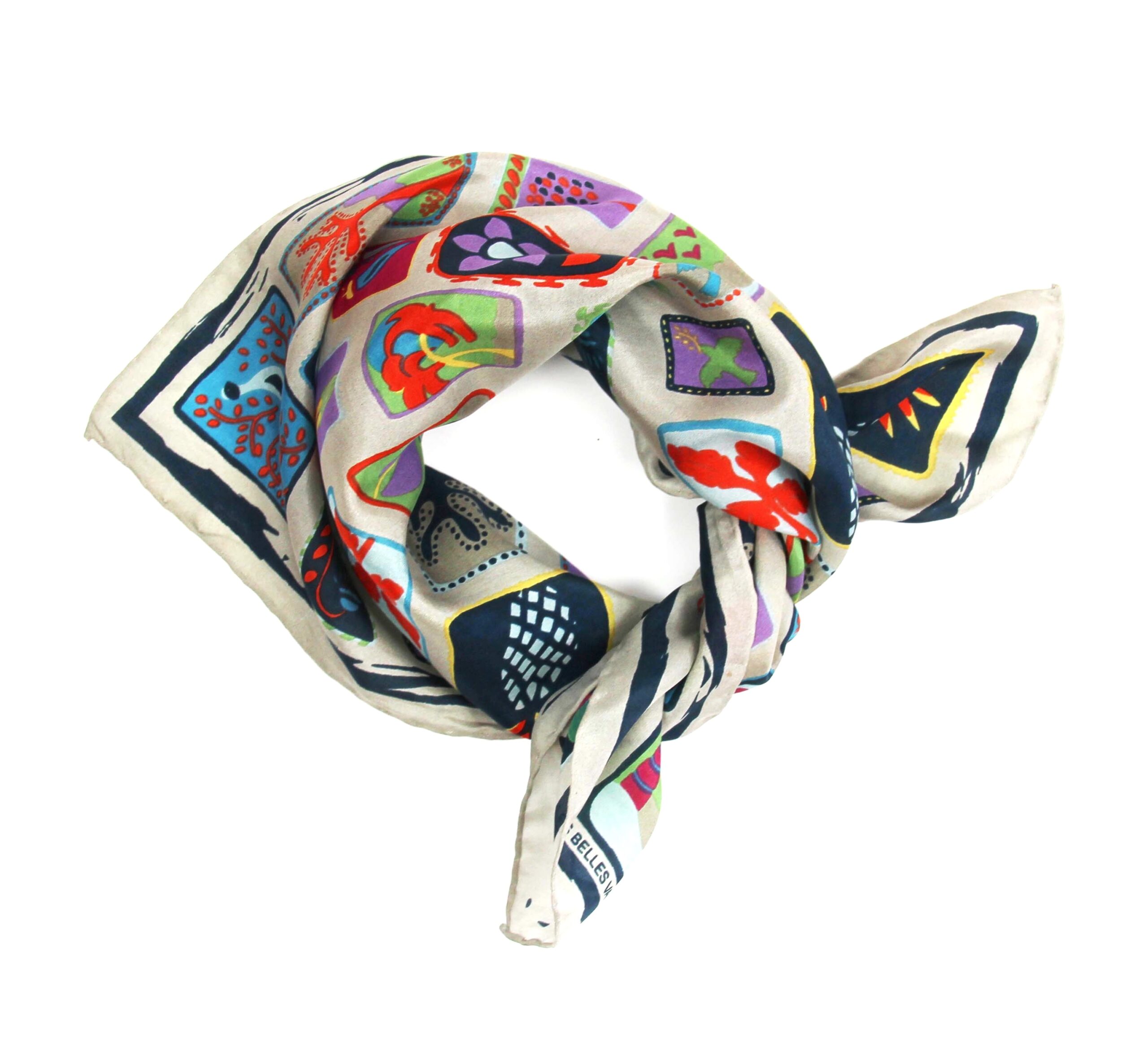 Mini foulard en soie Postcard marine