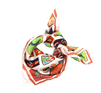 Mini foulard en soie Postcard orange – Image 2