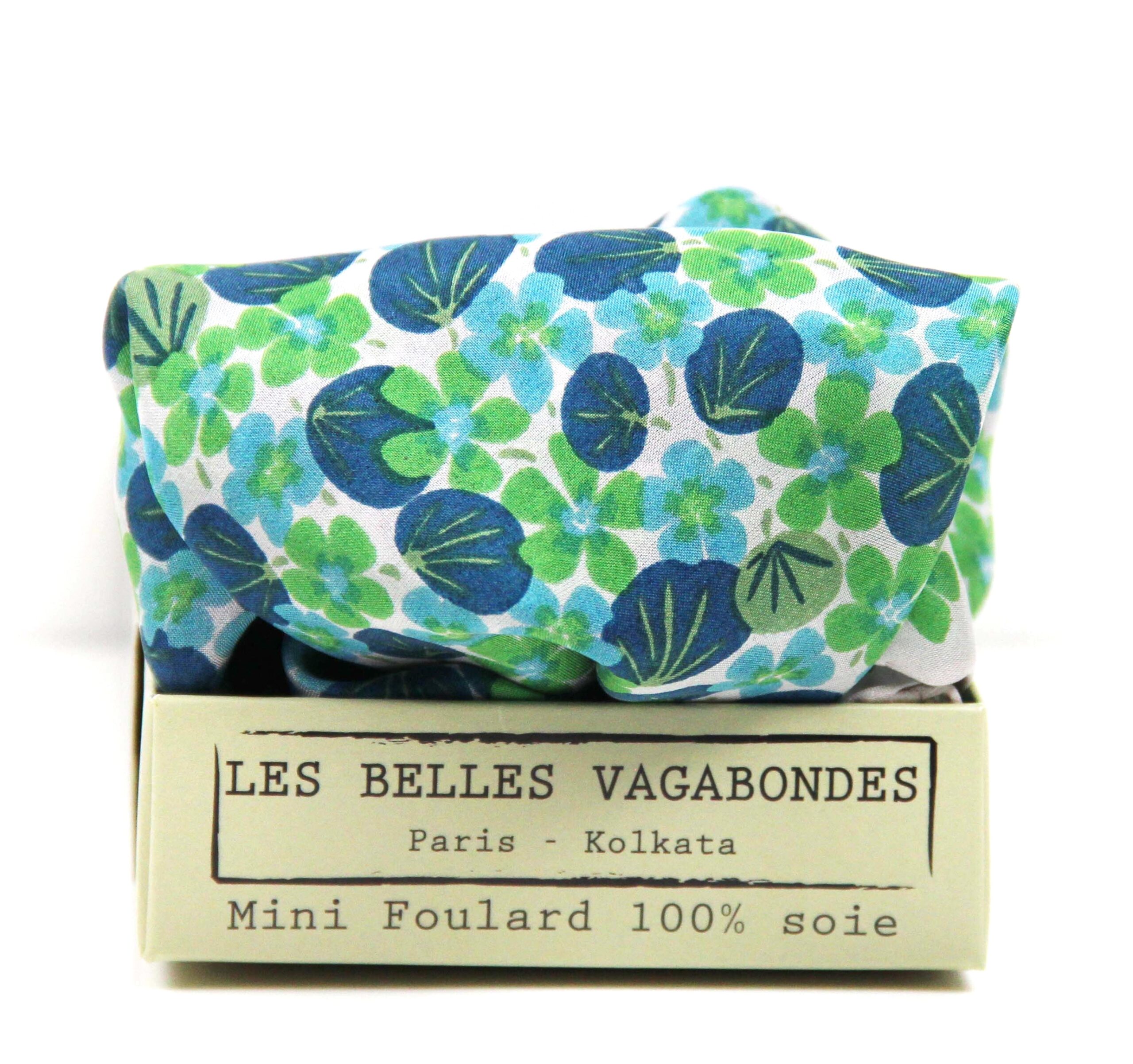 Mini foulard en soie Capucine vert – Image 2