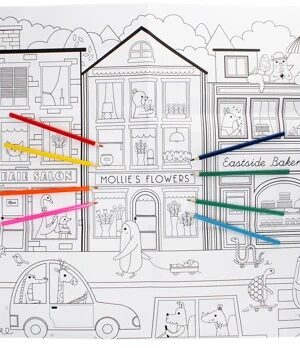 Grande affiche à colorier avec crayons