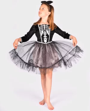 Robe de squelette avec accessoire 4-6 ans